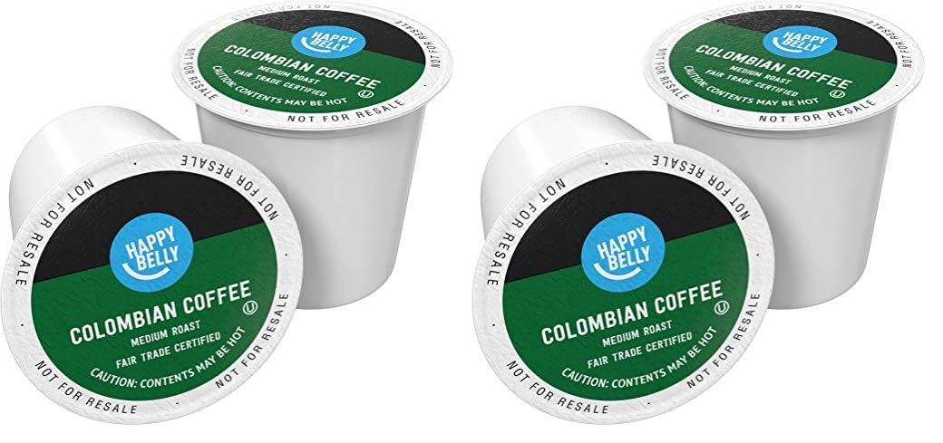 Amazon Brand - Happy Belly Medium Roast Coffee Pods, Colombian, Compatible with Keurig 2.0 K-Cup Brewers, 100 Count