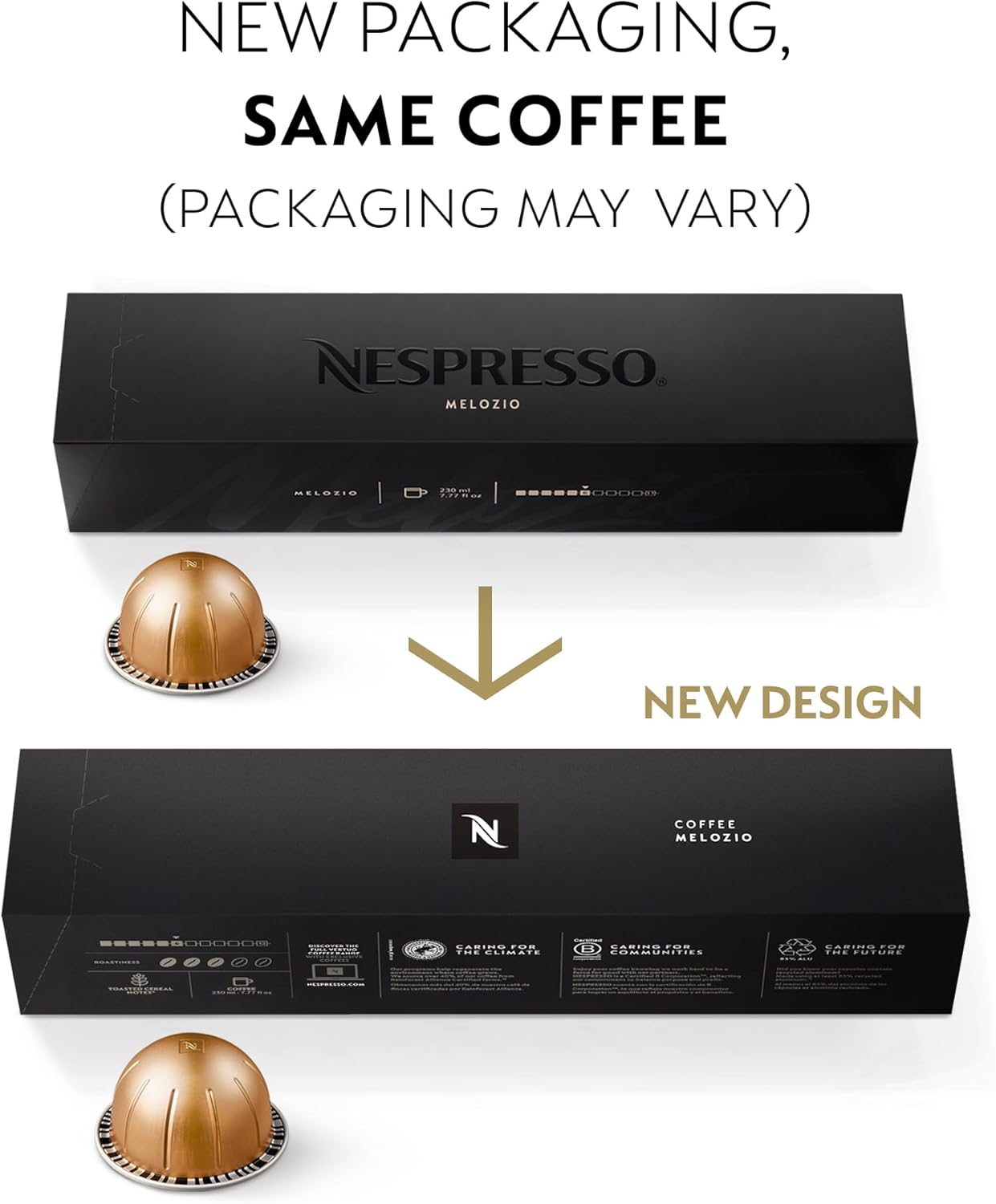 Nespresso Capsules Vertuo, Melozio, Medium Roast Coffee, 10 Count (Pack of 3) Coffee Pods, Brews 7.8oz.