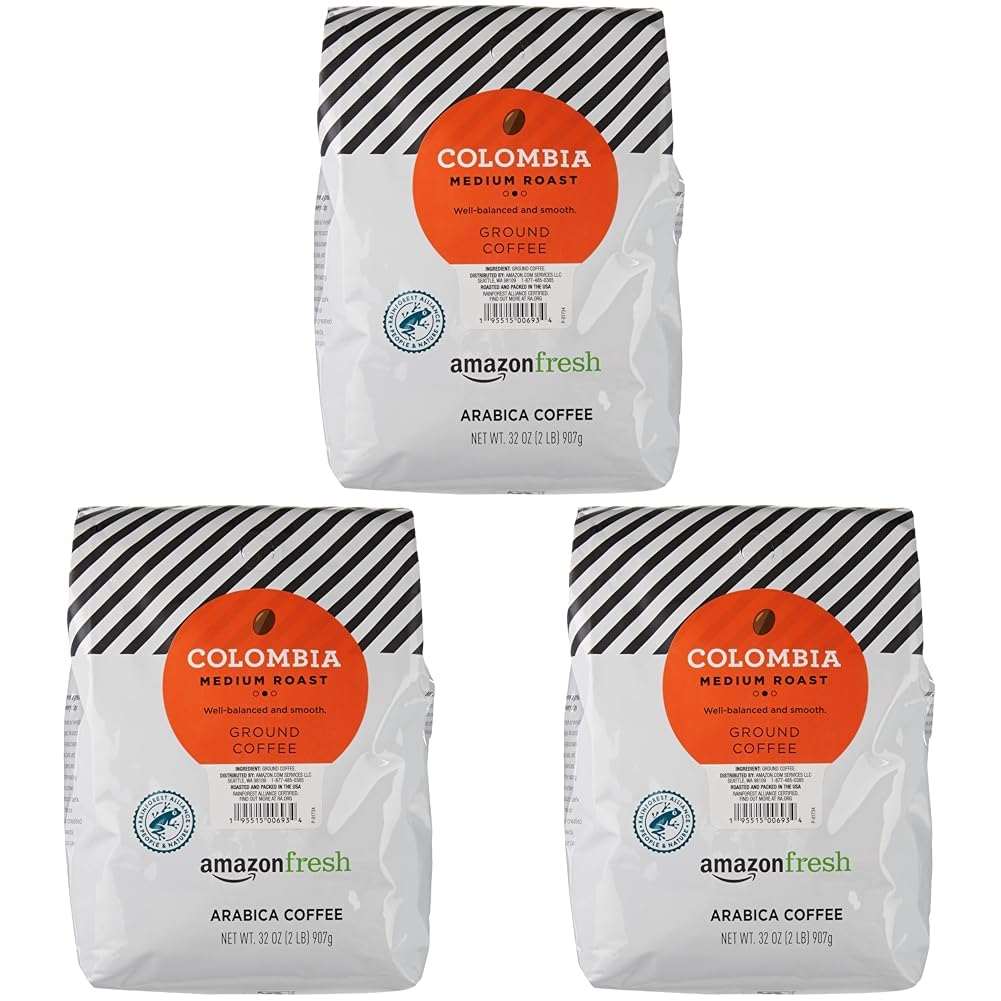 Amazon Fresh, Colombia Ground Coffee, Medium Roast, 32 Oz