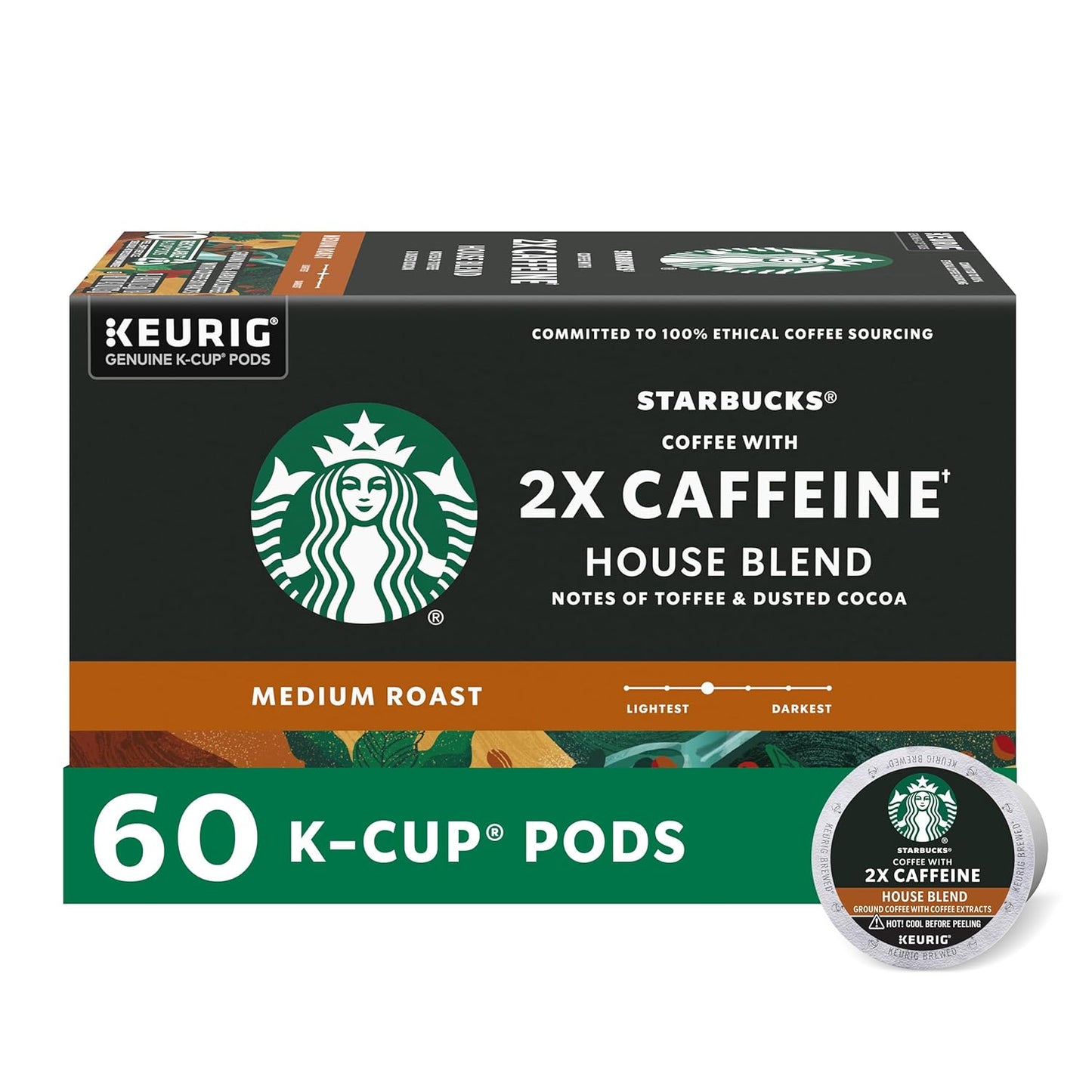 Starbucks K-Cup Coffee Pods, Medium Roast Coffee, Breakfast Blend, 100% Arabica, 4 boxes (96 pods total)