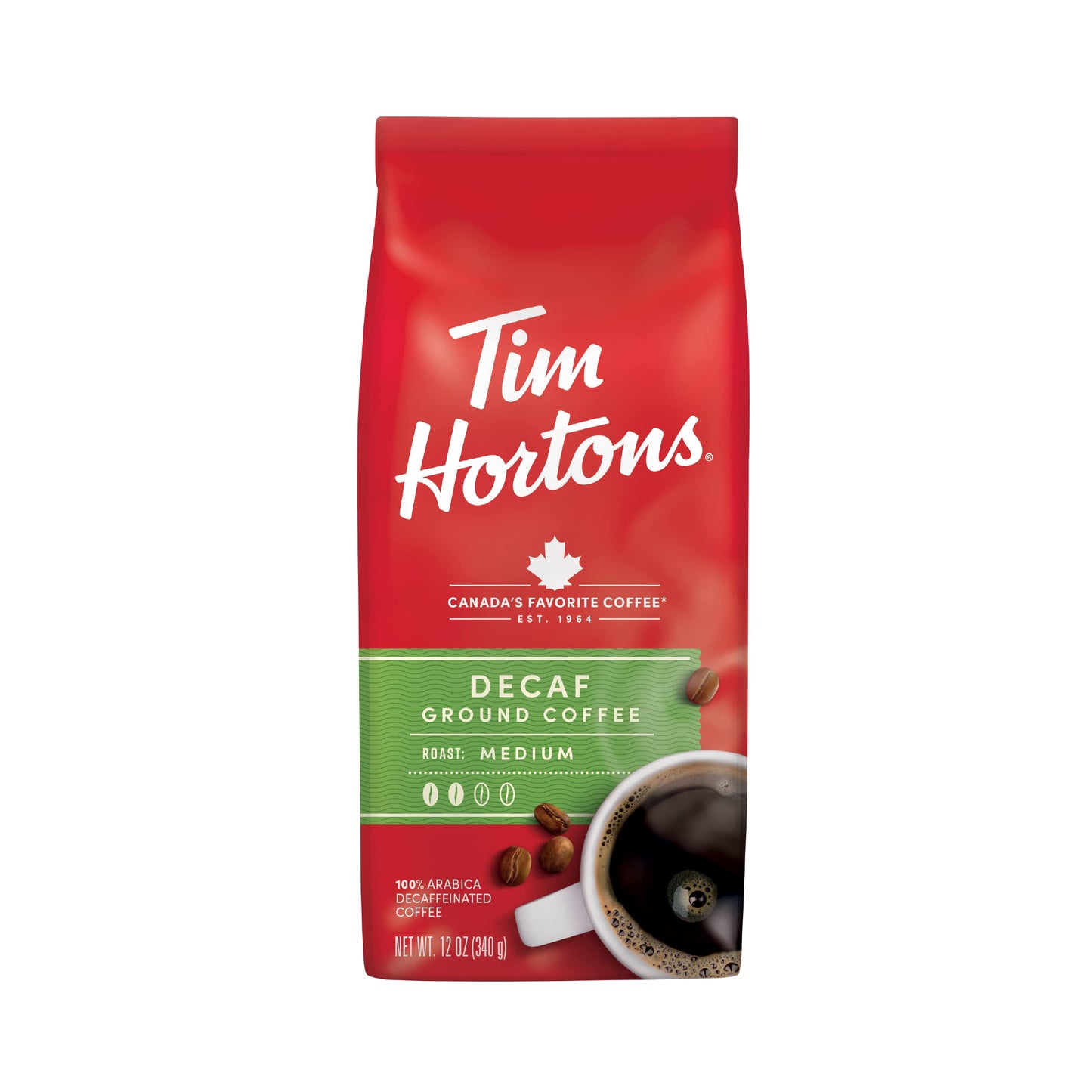 Tim Hortons Original Blend, Medium Roast Ground Coffee, Canada’s Favorite Coffee, Made with 100% Arabica Beans, 48 Ounce Canister