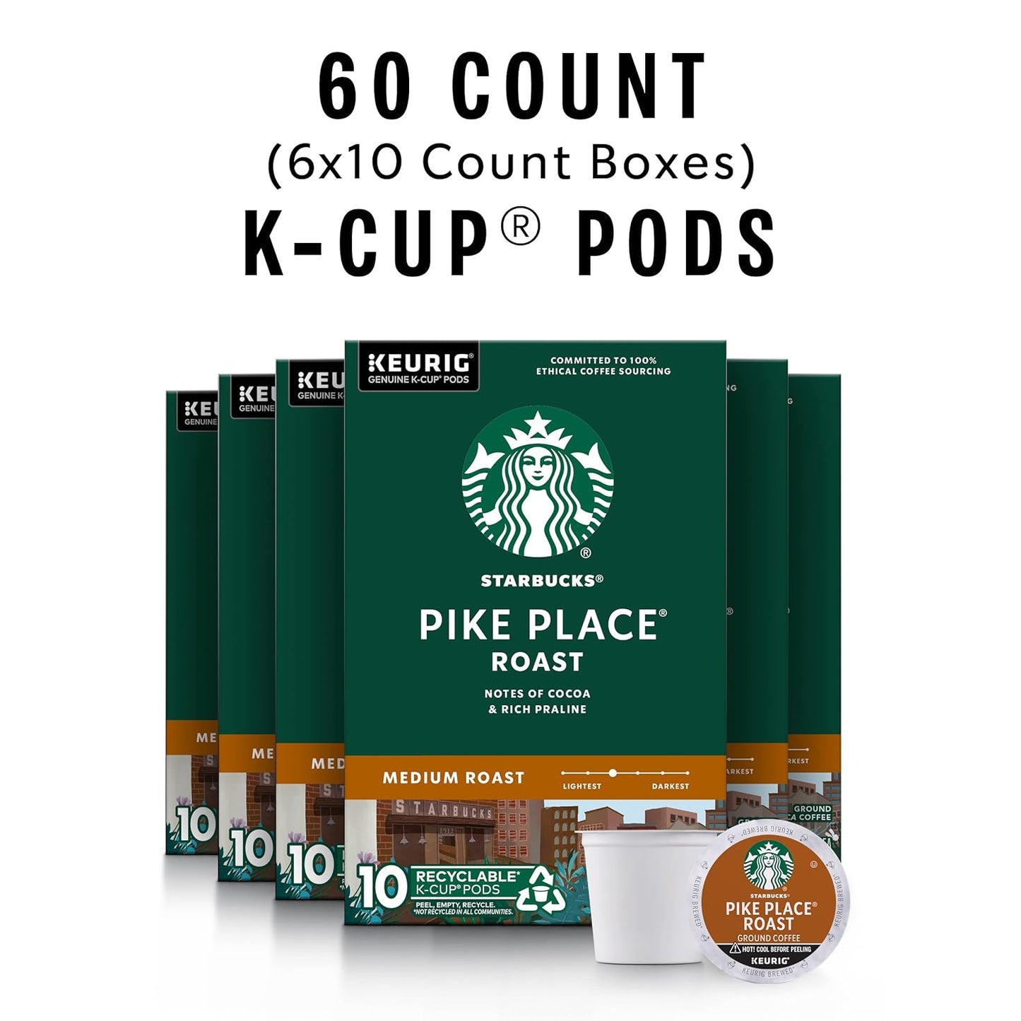 Starbucks K-Cup Coffee Pods, Medium Roast Coffee, Breakfast Blend, 100% Arabica, 4 boxes (96 pods total)