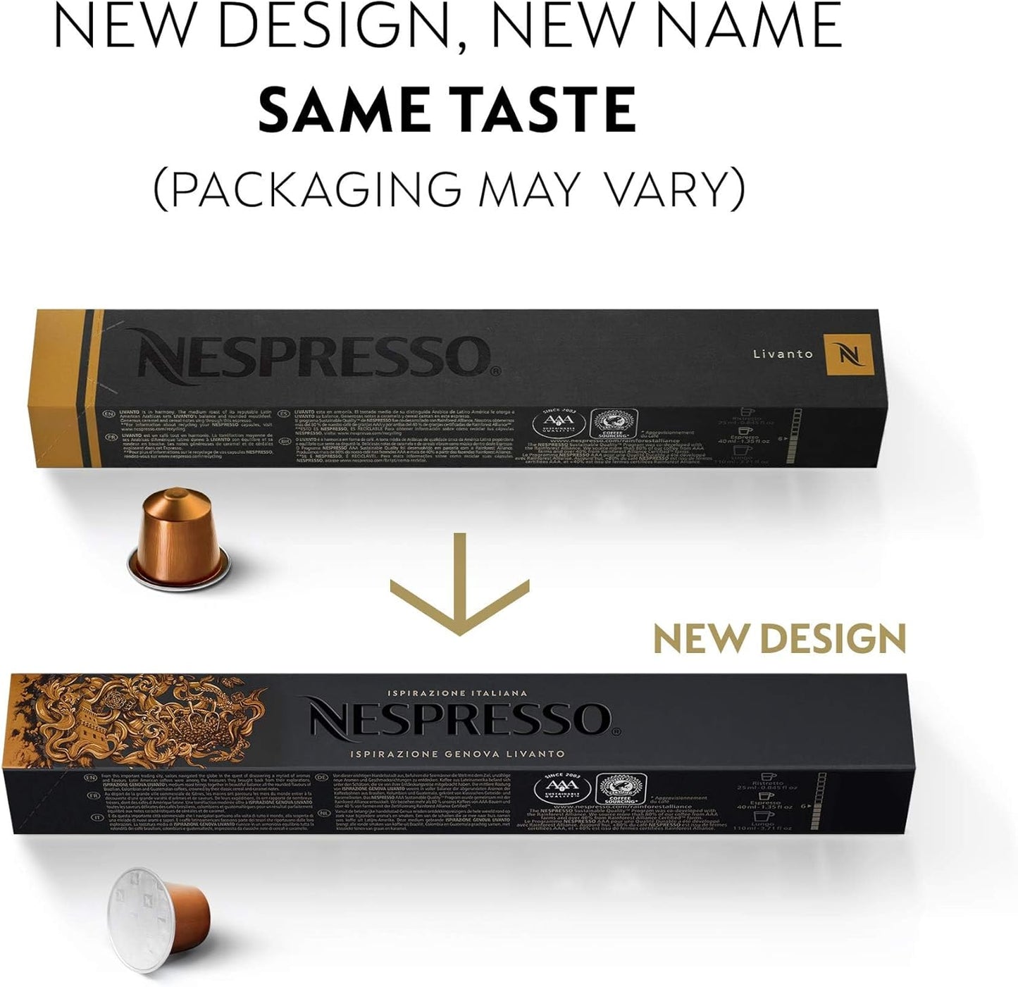 Nespresso Capsules Original Line, Ispirazione Variety Pack, Medium & Dark Roast Espresso Coffee, 50 Count Coffee Pods