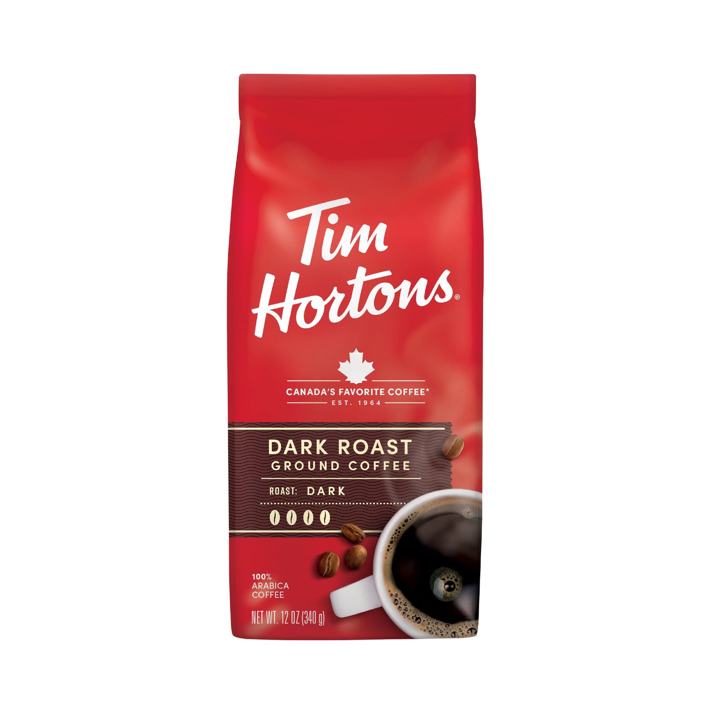 Tim Hortons Original Blend, Medium Roast Ground Coffee, Canada’s Favorite Coffee, Made with 100% Arabica Beans, 48 Ounce Canister