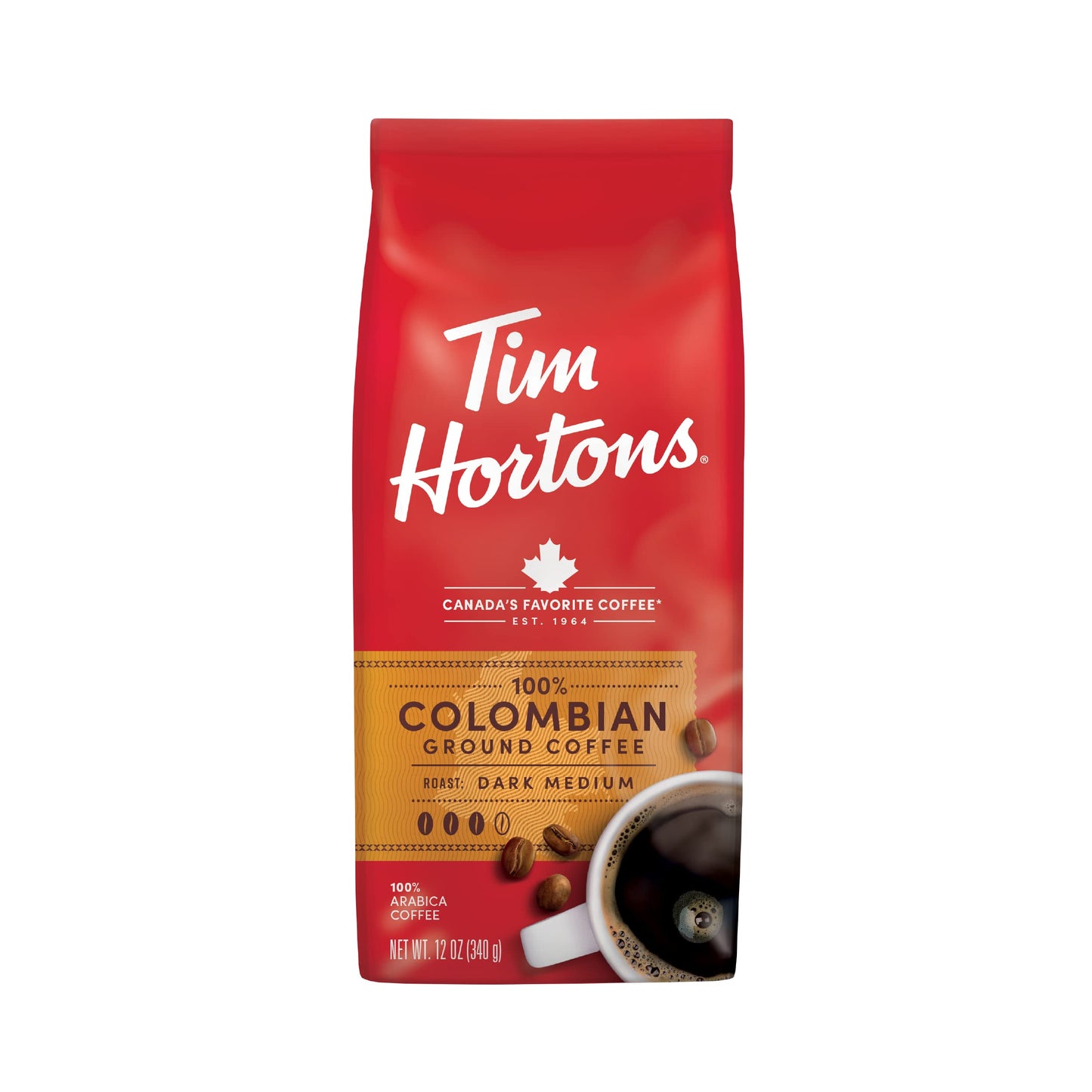 Tim Hortons Original Blend, Medium Roast Ground Coffee, Canada’s Favorite Coffee, Made with 100% Arabica Beans, 48 Ounce Canister
