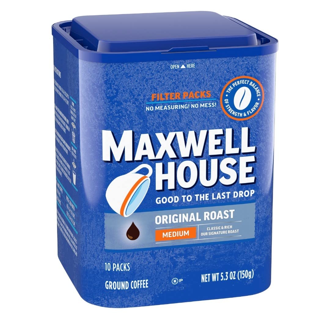 Maxwell House Breakfast Blend Mild Roast Ground Coffee, 38.8 oz Canister