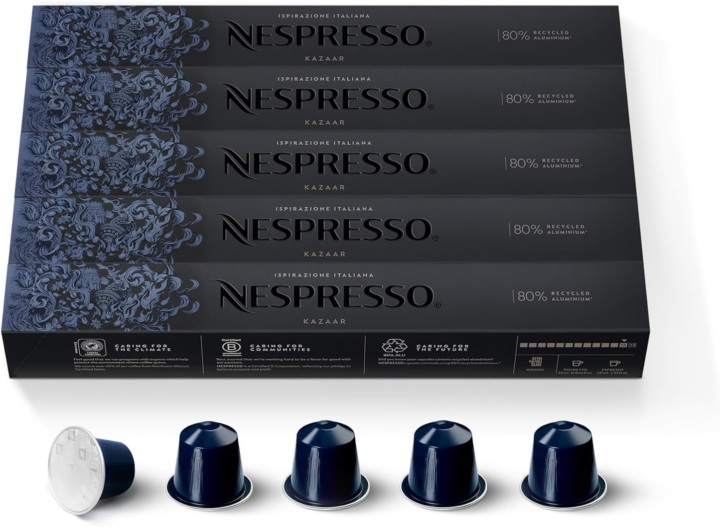 Nespresso Capsules Original Line, Ispirazione Variety Pack, Medium & Dark Roast Espresso Coffee, 50 Count Coffee Pods