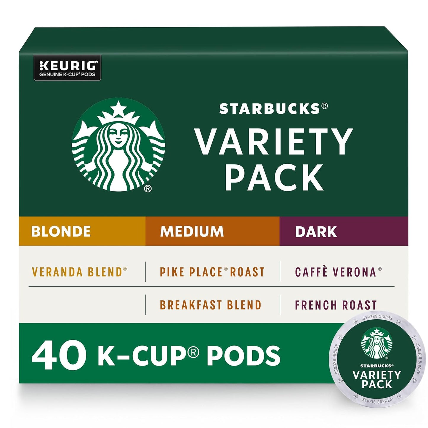 Starbucks K-Cup Coffee Pods, Medium Roast Coffee, Breakfast Blend, 100% Arabica, 4 boxes (96 pods total)