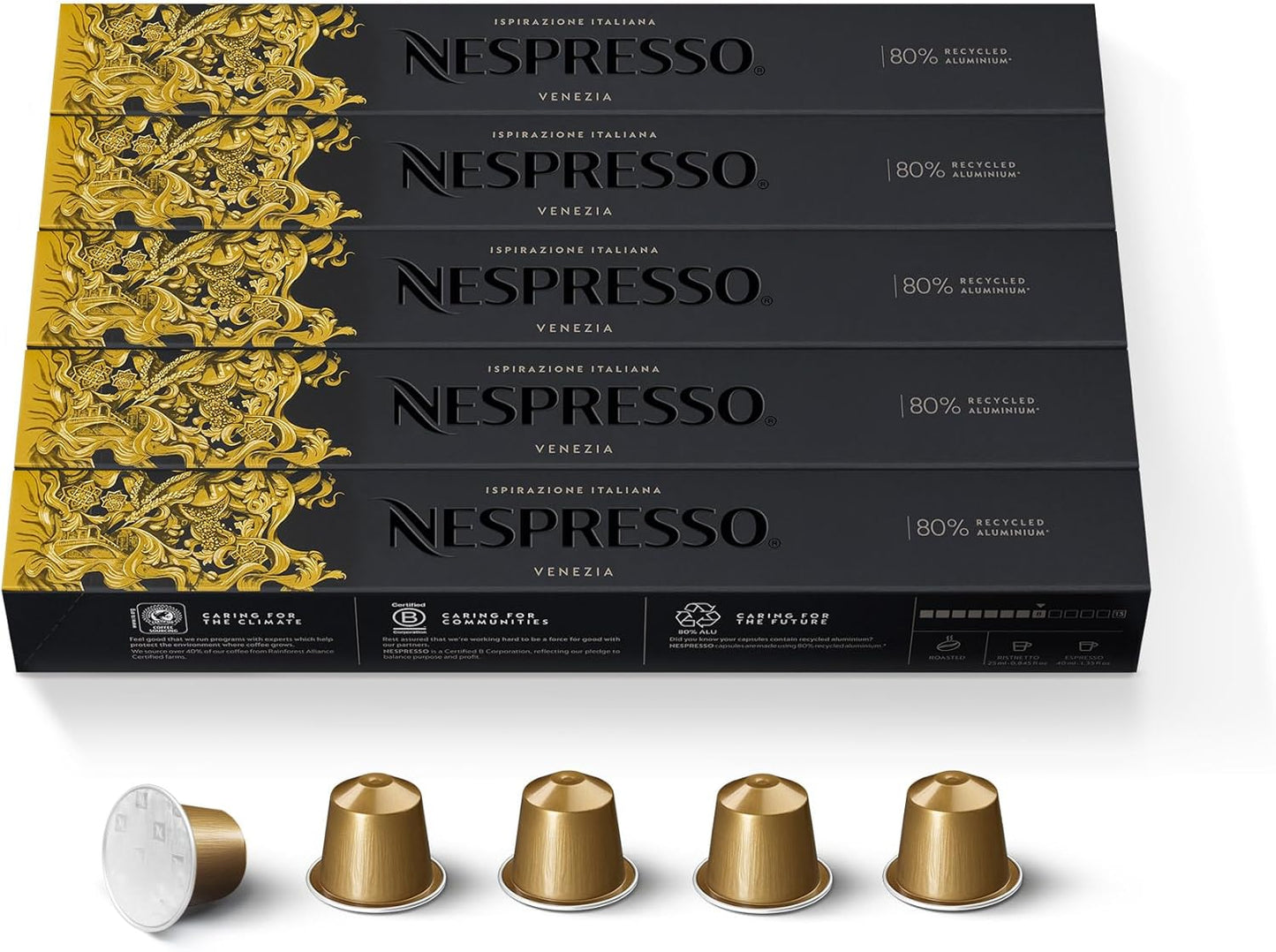 Nespresso Capsules Original Line, Ispirazione Variety Pack, Medium & Dark Roast Espresso Coffee, 50 Count Coffee Pods