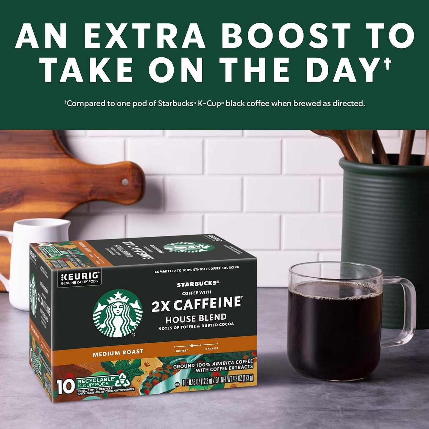 Starbucks K-Cup Coffee Pods, Medium Roast Coffee, Breakfast Blend, 100% Arabica, 4 boxes (96 pods total)