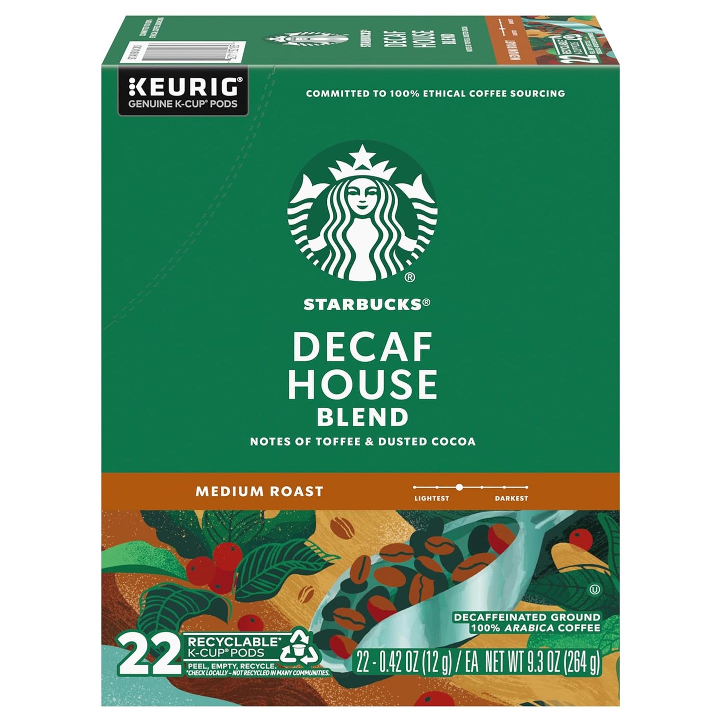 Starbucks K-Cup Coffee Pods, Medium Roast Coffee, Breakfast Blend, 100% Arabica, 4 boxes (96 pods total)