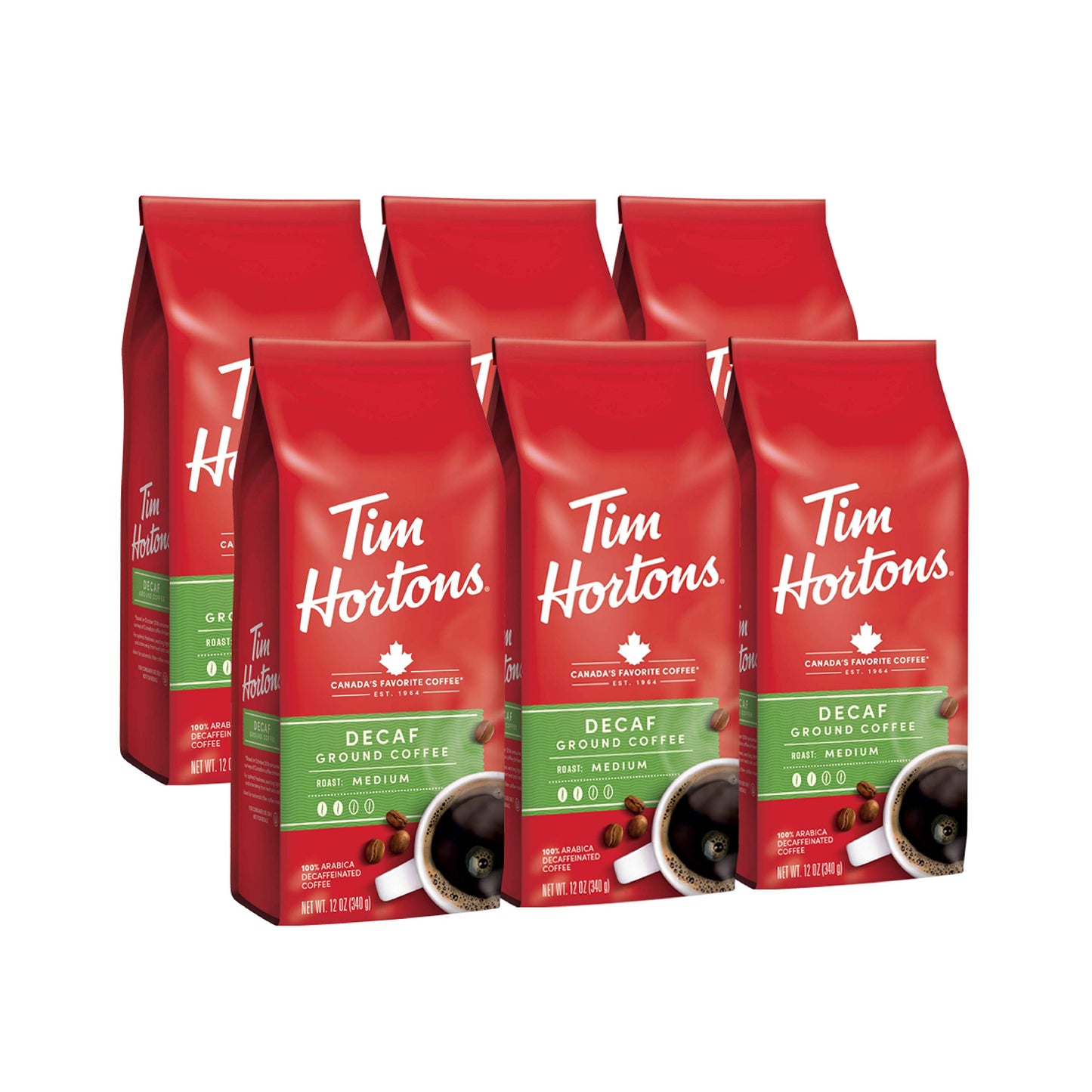 Tim Hortons Original Blend, Medium Roast Ground Coffee, Canada’s Favorite Coffee, Made with 100% Arabica Beans, 48 Ounce Canister