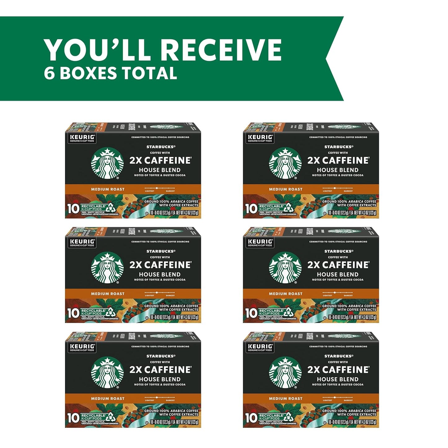 Starbucks K-Cup Coffee Pods, Medium Roast Coffee, Breakfast Blend, 100% Arabica, 4 boxes (96 pods total)