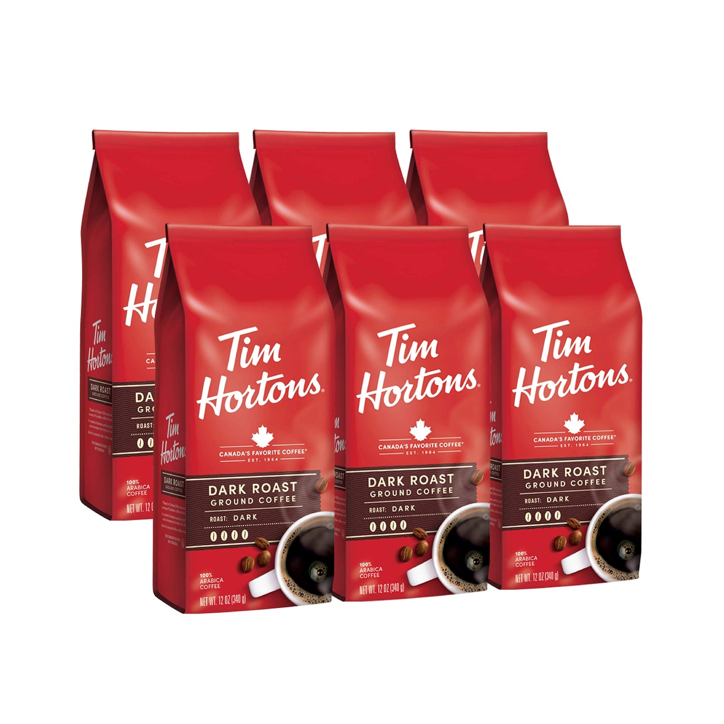Tim Hortons Original Blend, Medium Roast Ground Coffee, Canada’s Favorite Coffee, Made with 100% Arabica Beans, 48 Ounce Canister