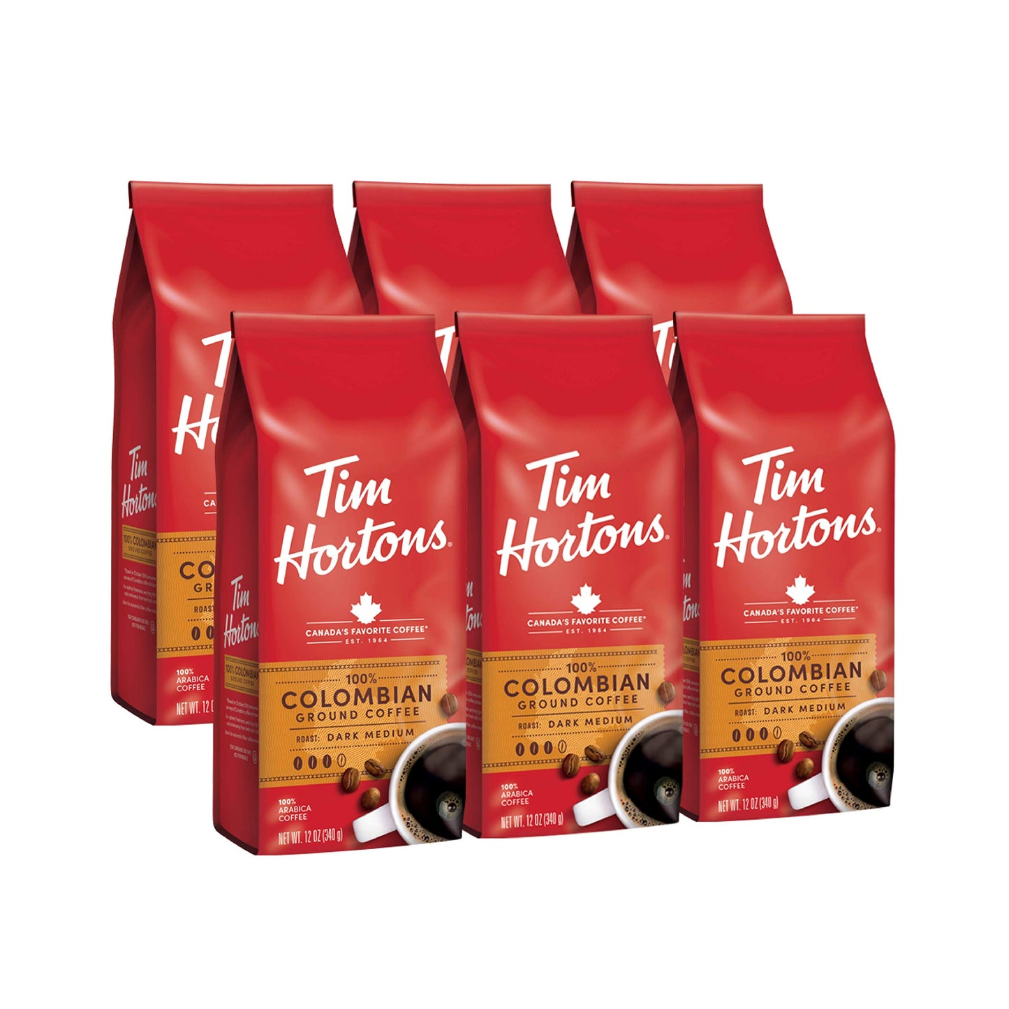 Tim Hortons Original Blend, Medium Roast Ground Coffee, Canada’s Favorite Coffee, Made with 100% Arabica Beans, 48 Ounce Canister