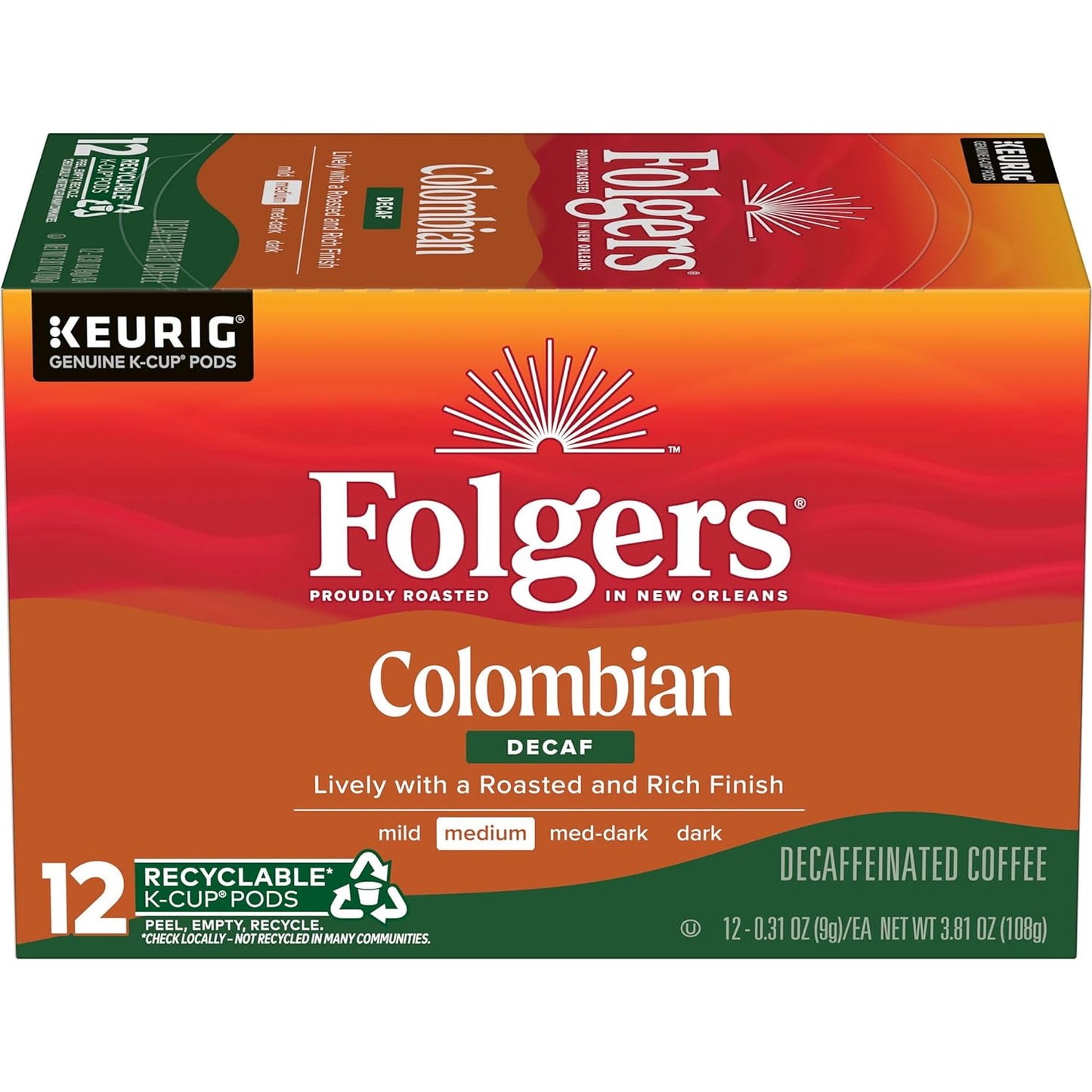 Folgers Classic Roast Medium Roast Coffee, 192 Keurig K-Cup Pods