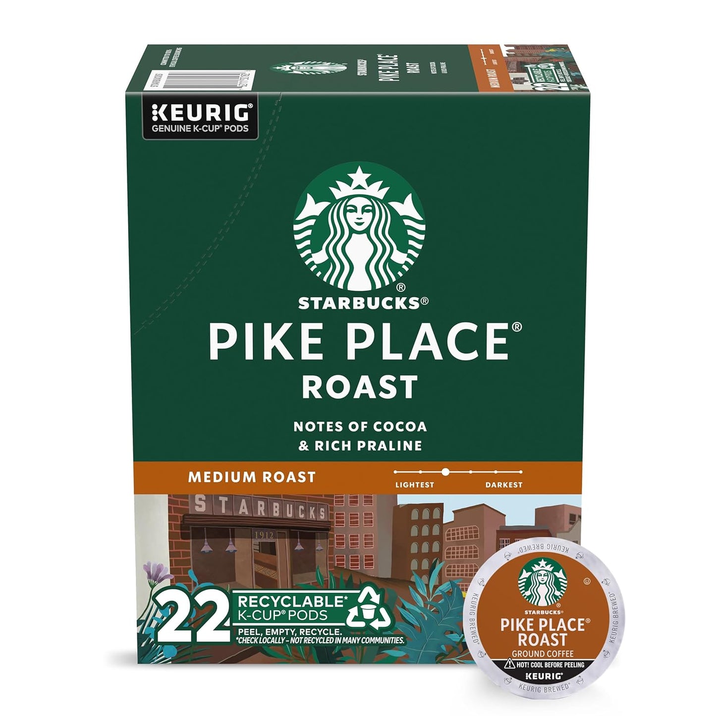 Starbucks K-Cup Coffee Pods, Medium Roast Coffee, Breakfast Blend, 100% Arabica, 4 boxes (96 pods total)