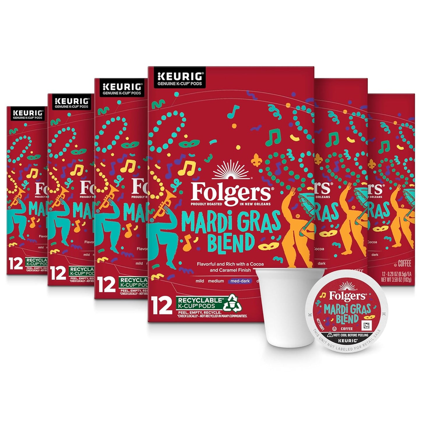 Folgers Classic Roast Medium Roast Coffee, 192 Keurig K-Cup Pods