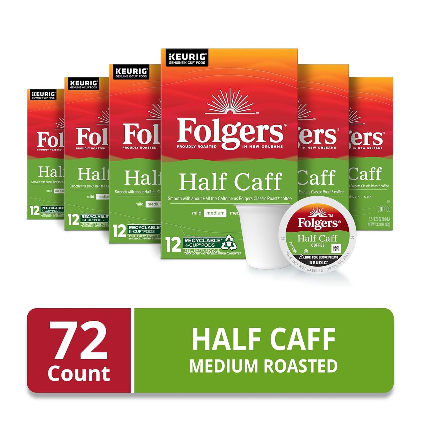 Folgers Classic Roast Medium Roast Coffee, 192 Keurig K-Cup Pods