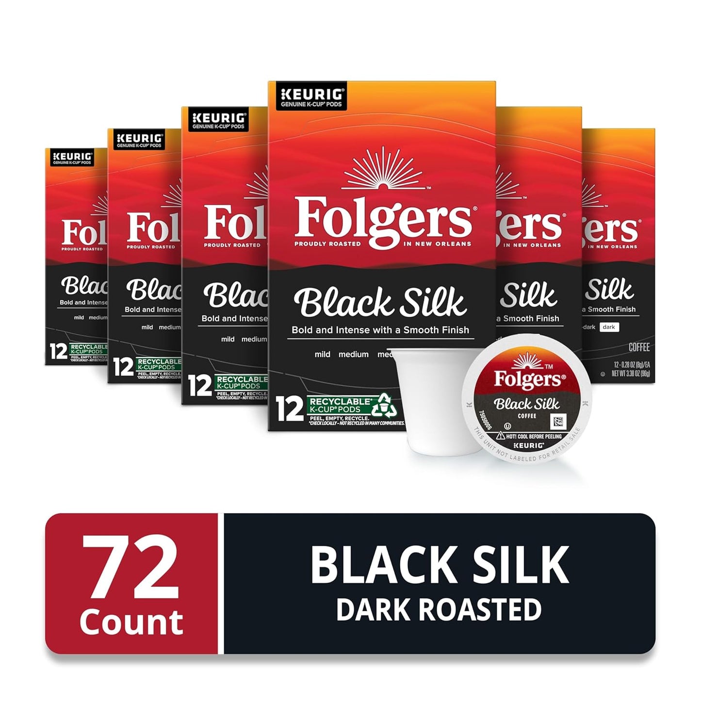 Folgers Classic Roast Medium Roast Coffee, 192 Keurig K-Cup Pods