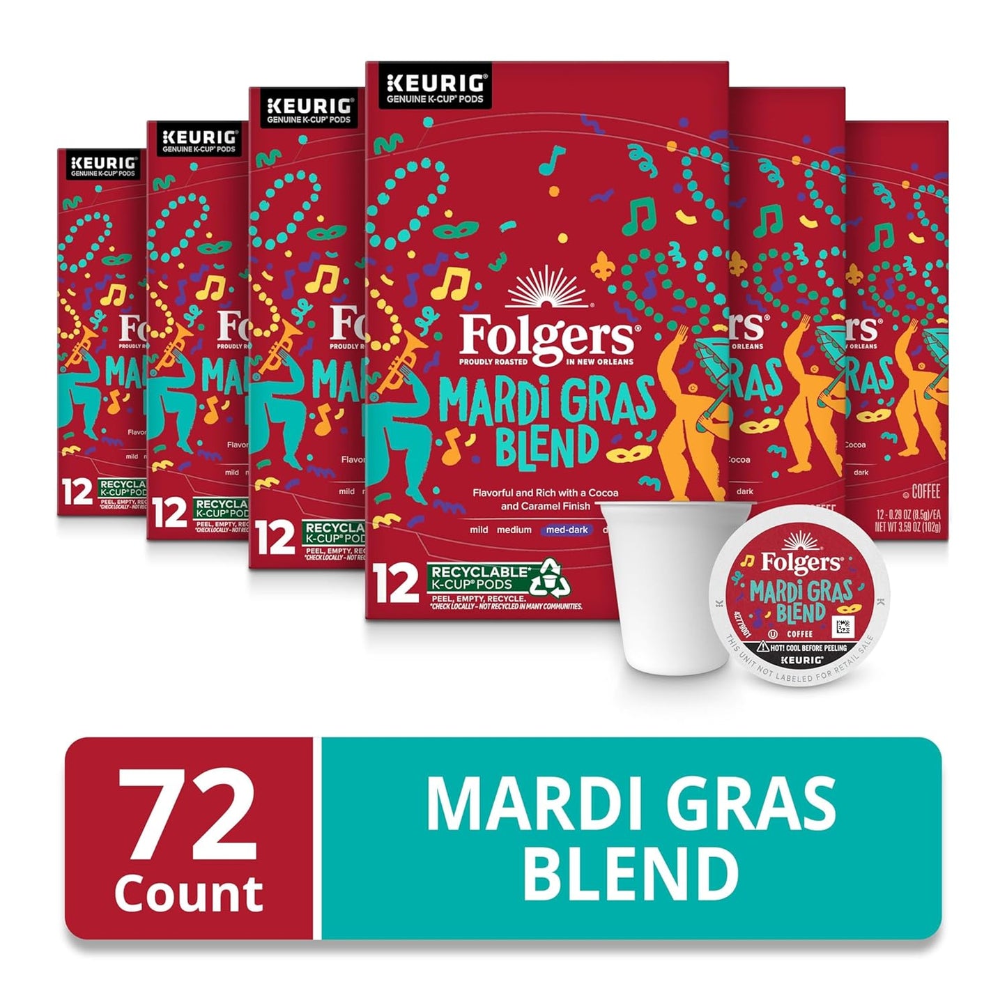 Folgers Classic Roast Medium Roast Coffee, 192 Keurig K-Cup Pods