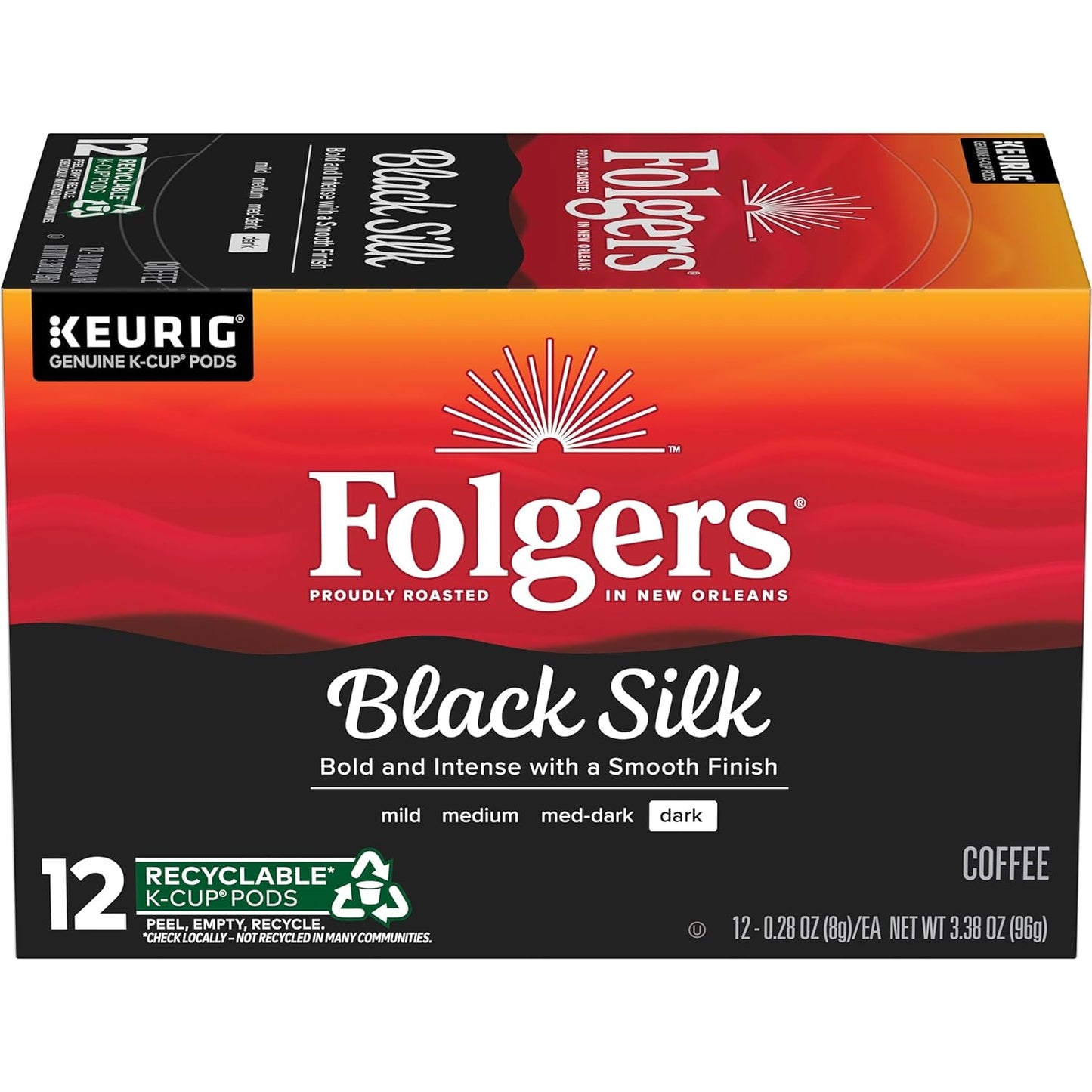 Folgers Classic Roast Medium Roast Coffee, 192 Keurig K-Cup Pods