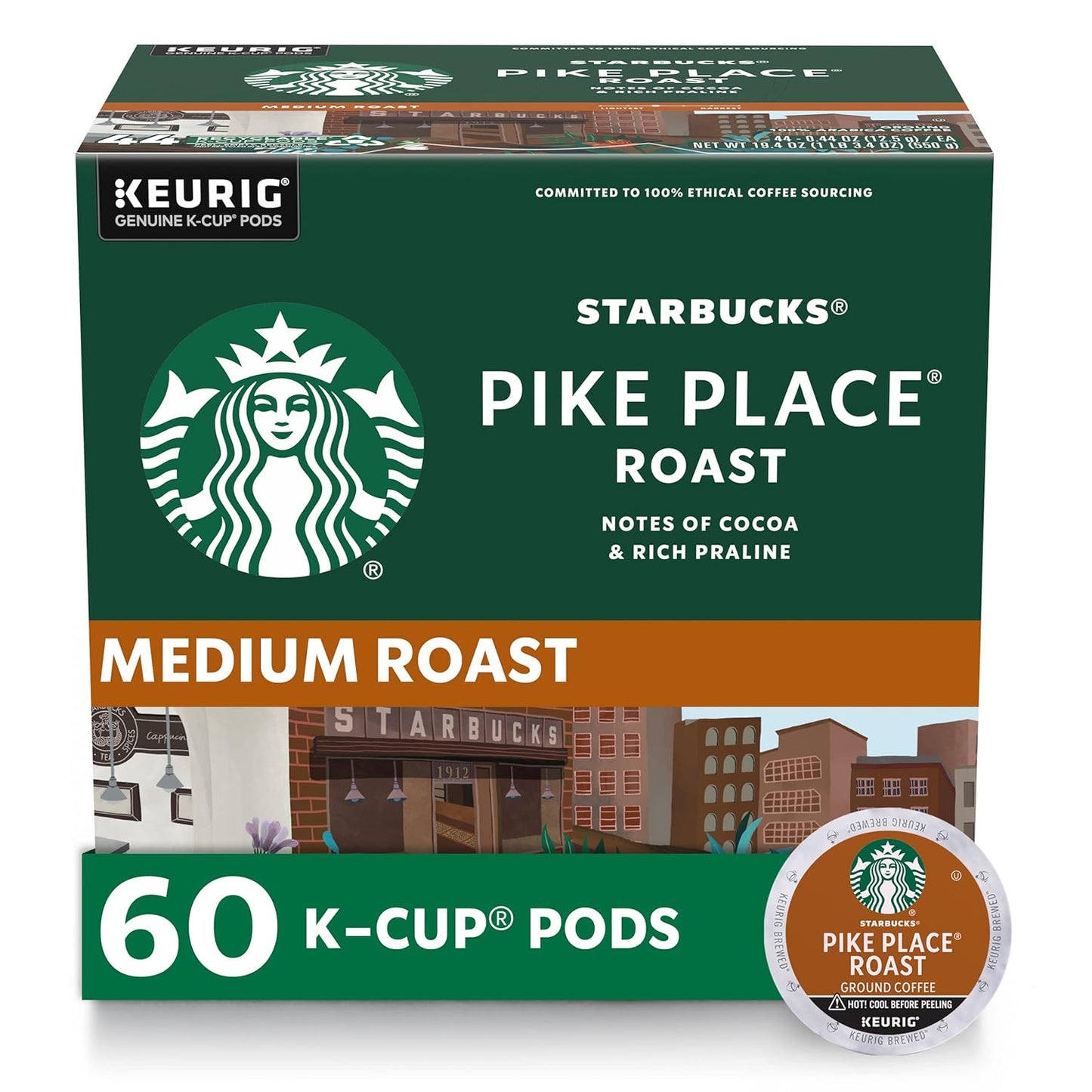 Starbucks K-Cup Coffee Pods, Medium Roast Coffee, Breakfast Blend, 100% Arabica, 4 boxes (96 pods total)