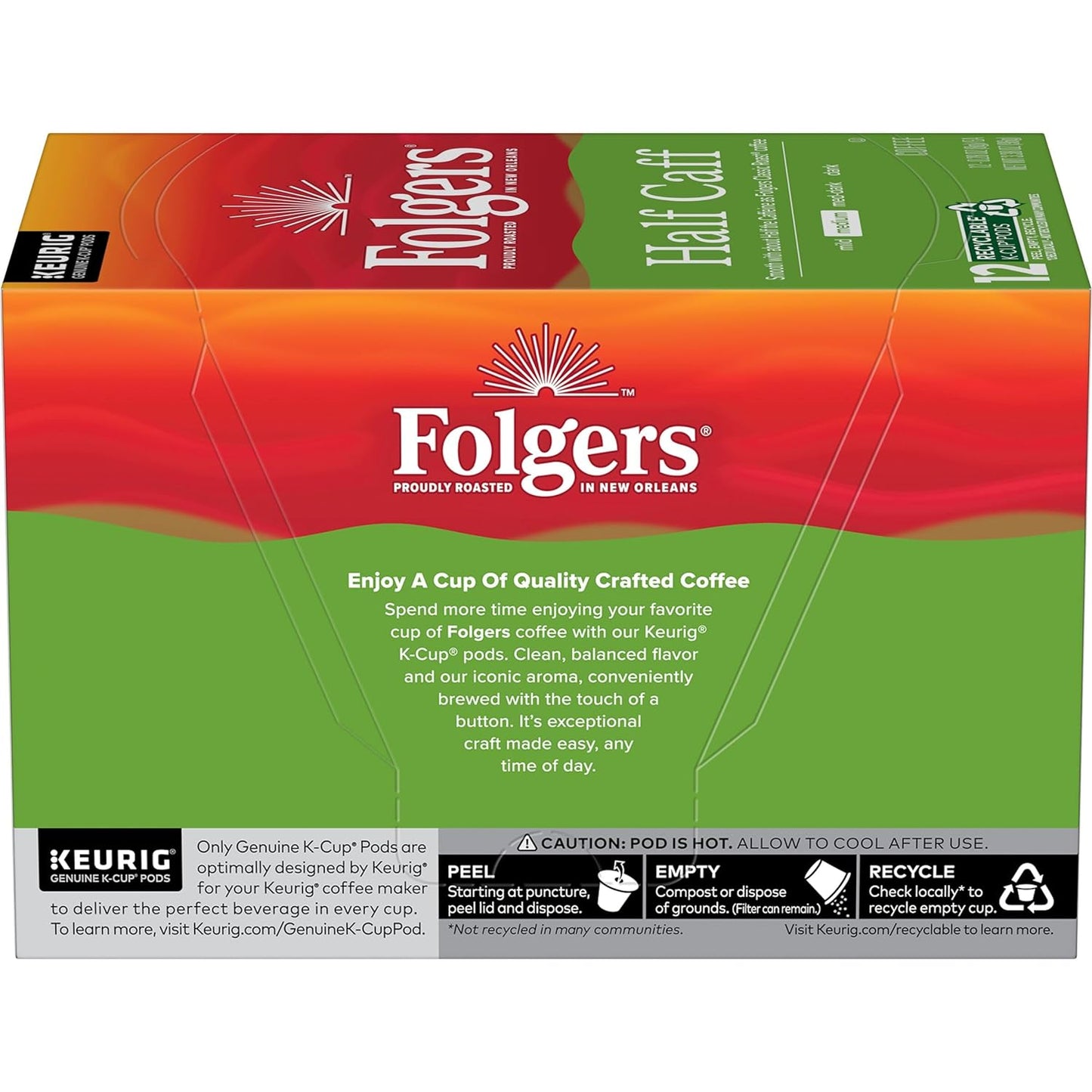 Folgers Classic Roast Medium Roast Coffee, 192 Keurig K-Cup Pods