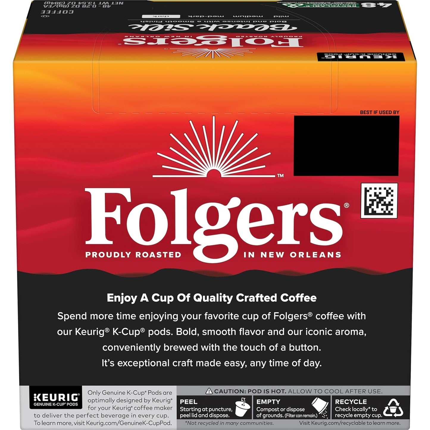 Folgers Classic Roast Medium Roast Coffee, 192 Keurig K-Cup Pods