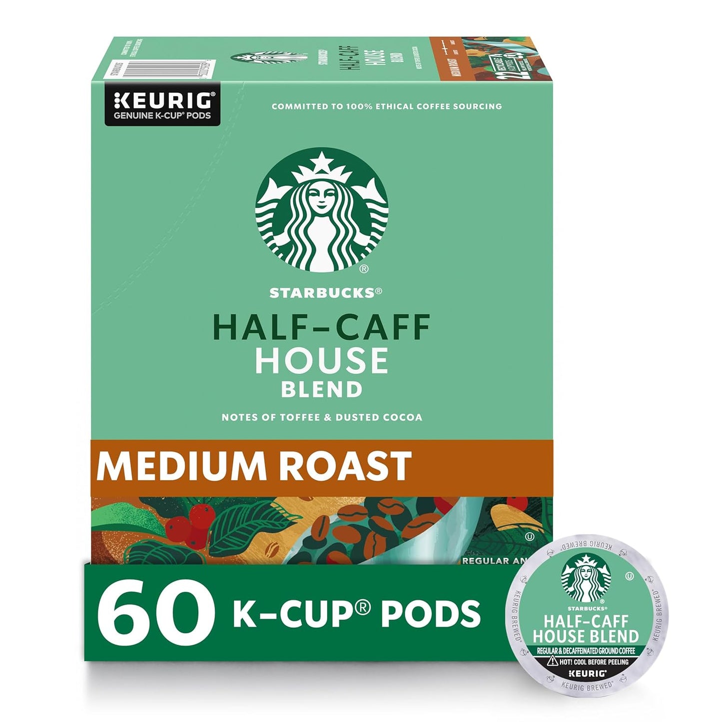 Starbucks K-Cup Coffee Pods, Medium Roast Coffee, Breakfast Blend, 100% Arabica, 4 boxes (96 pods total)