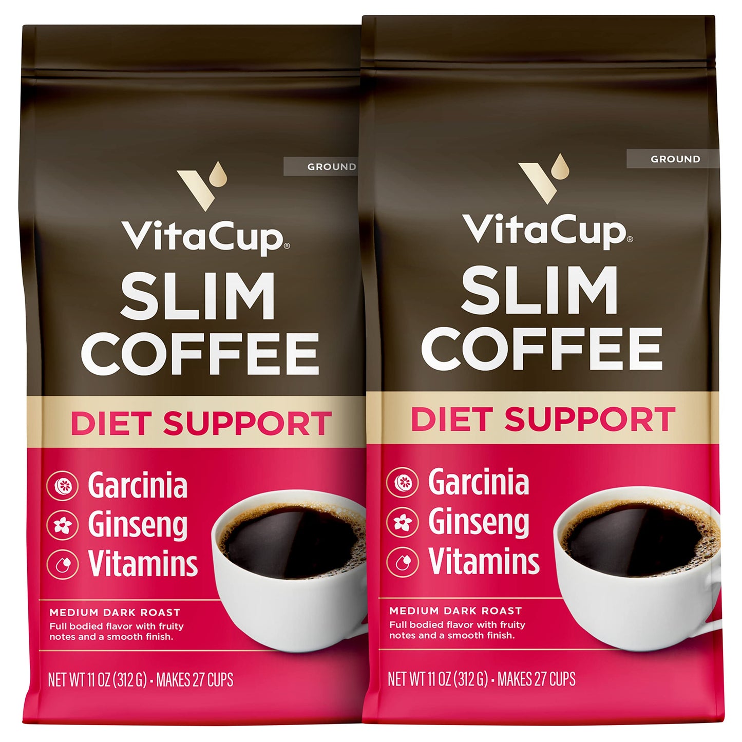 VitaCup Focus Mushroom Coffee Grounds, with Lions Mane, Chaga, B Vitamins, D3, Boost Focus, Immunity, Memory & Clarity, Medium Dark Roast, Bold & Smooth 100% Arabica Specialty, 10 Oz