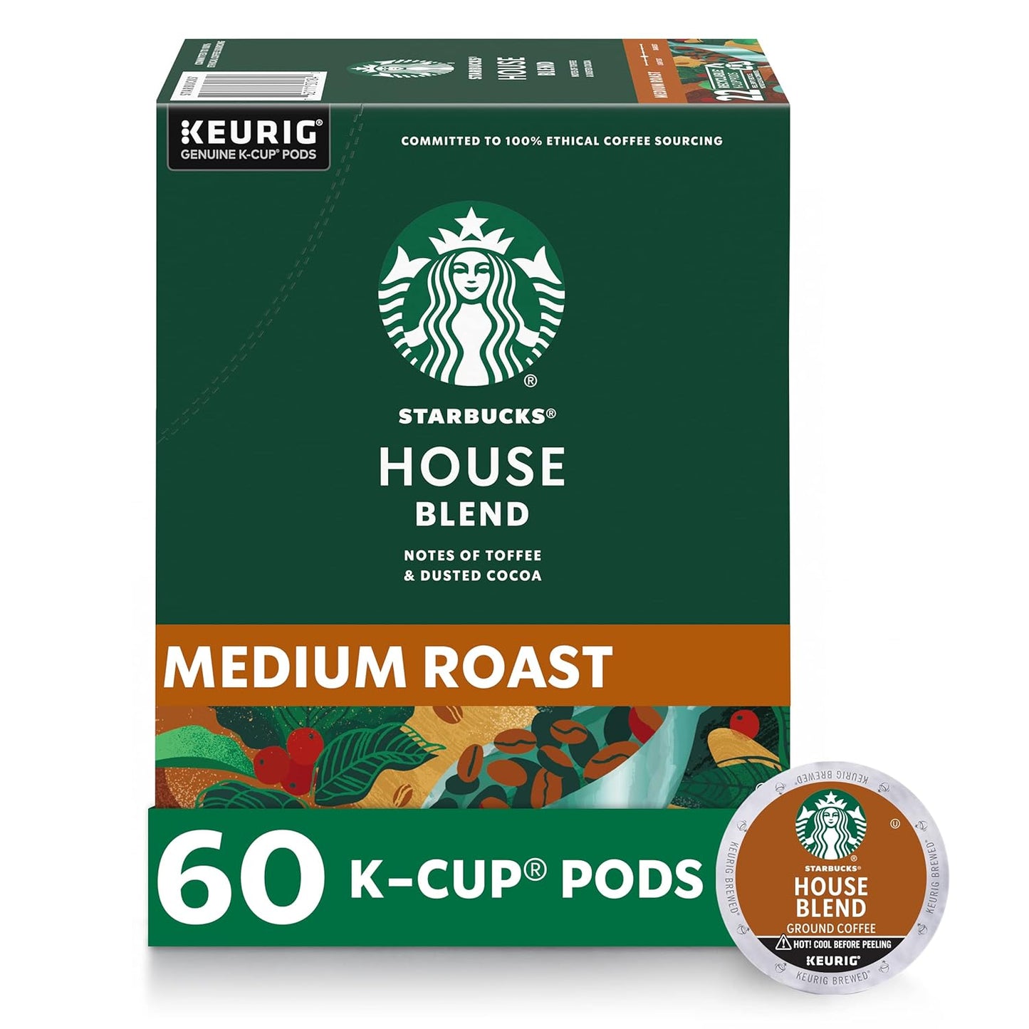 Starbucks K-Cup Coffee Pods, Medium Roast Coffee, Breakfast Blend, 100% Arabica, 4 boxes (96 pods total)