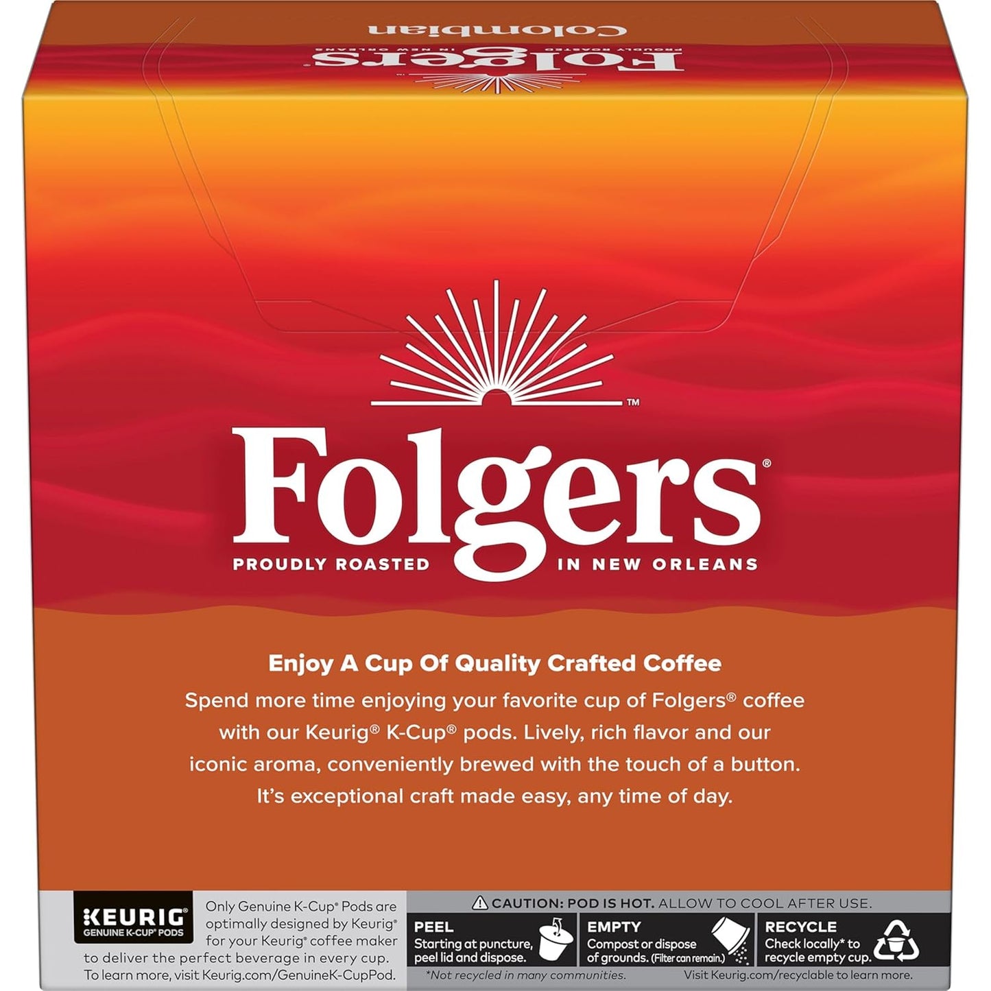 Folgers Classic Roast Medium Roast Coffee, 192 Keurig K-Cup Pods