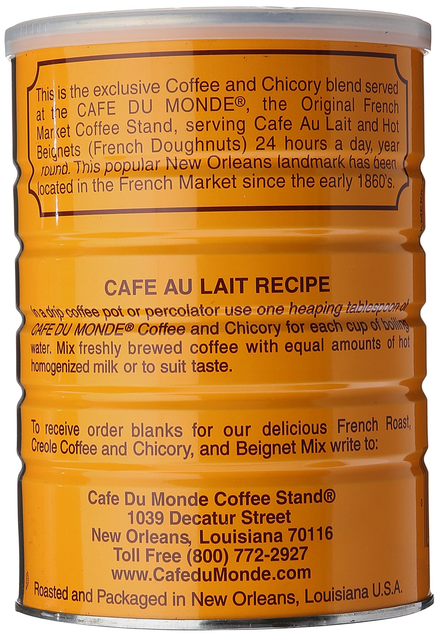 Cafe Du Monde Coffee Chicory, 15 Ounce Ground