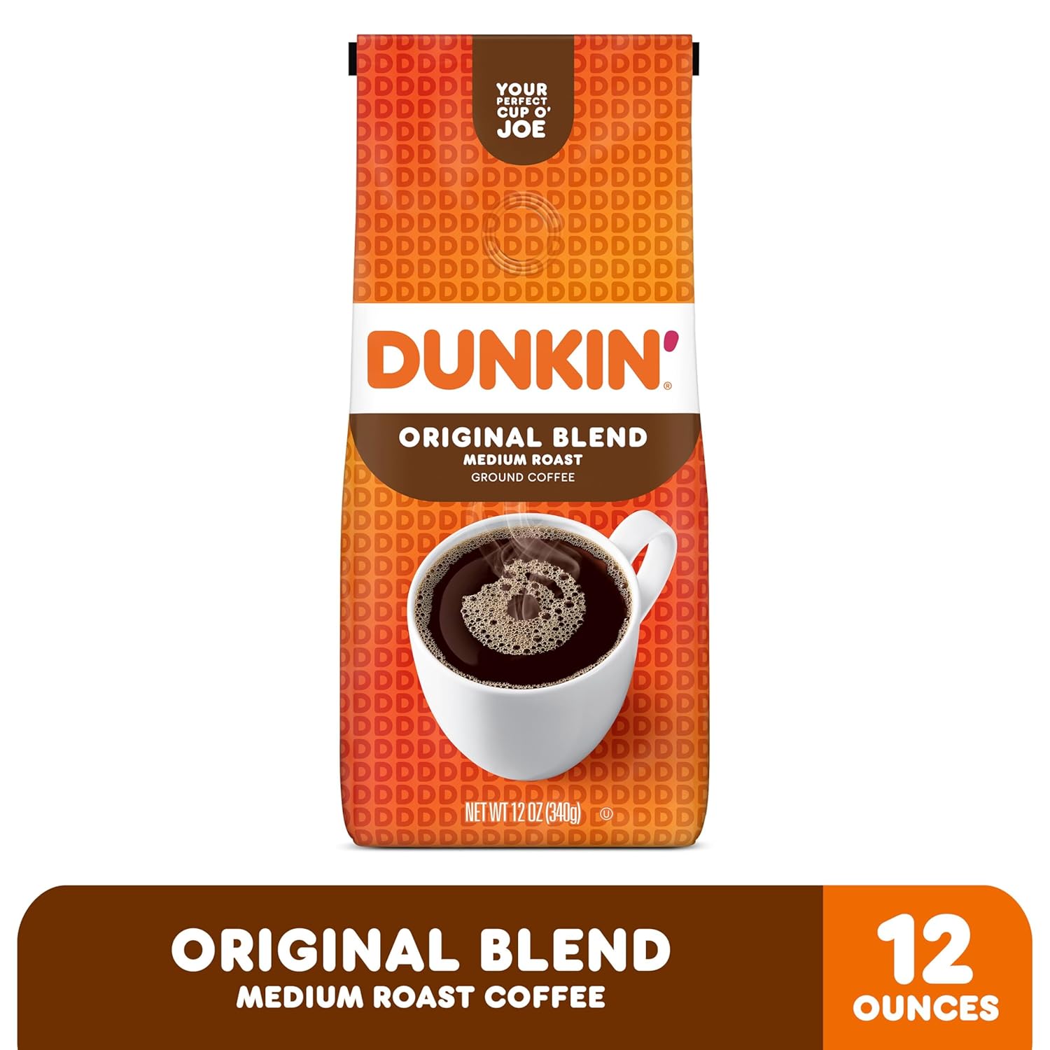 Dunkin' Original Blend Medium Roast Ground Coffee, 12 Ounce