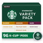 Starbucks K-Cup Coffee Pods, Medium Roast Coffee, Breakfast Blend, 100% Arabica, 4 boxes (96 pods total)