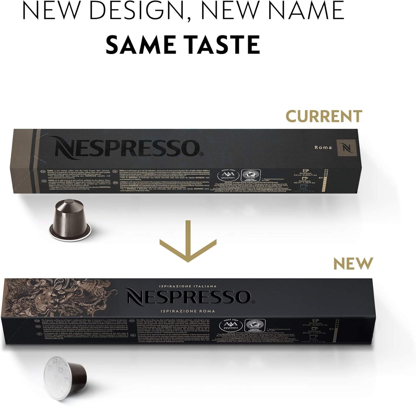Nespresso Capsules Original Line, Ispirazione Variety Pack, Medium & Dark Roast Espresso Coffee, 50 Count Coffee Pods