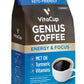 VitaCup Focus Mushroom Coffee Grounds, with Lions Mane, Chaga, B Vitamins, D3, Boost Focus, Immunity, Memory & Clarity, Medium Dark Roast, Bold & Smooth 100% Arabica Specialty, 10 Oz