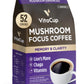 VitaCup Focus Mushroom Coffee Grounds, with Lions Mane, Chaga, B Vitamins, D3, Boost Focus, Immunity, Memory & Clarity, Medium Dark Roast, Bold & Smooth 100% Arabica Specialty, 10 Oz