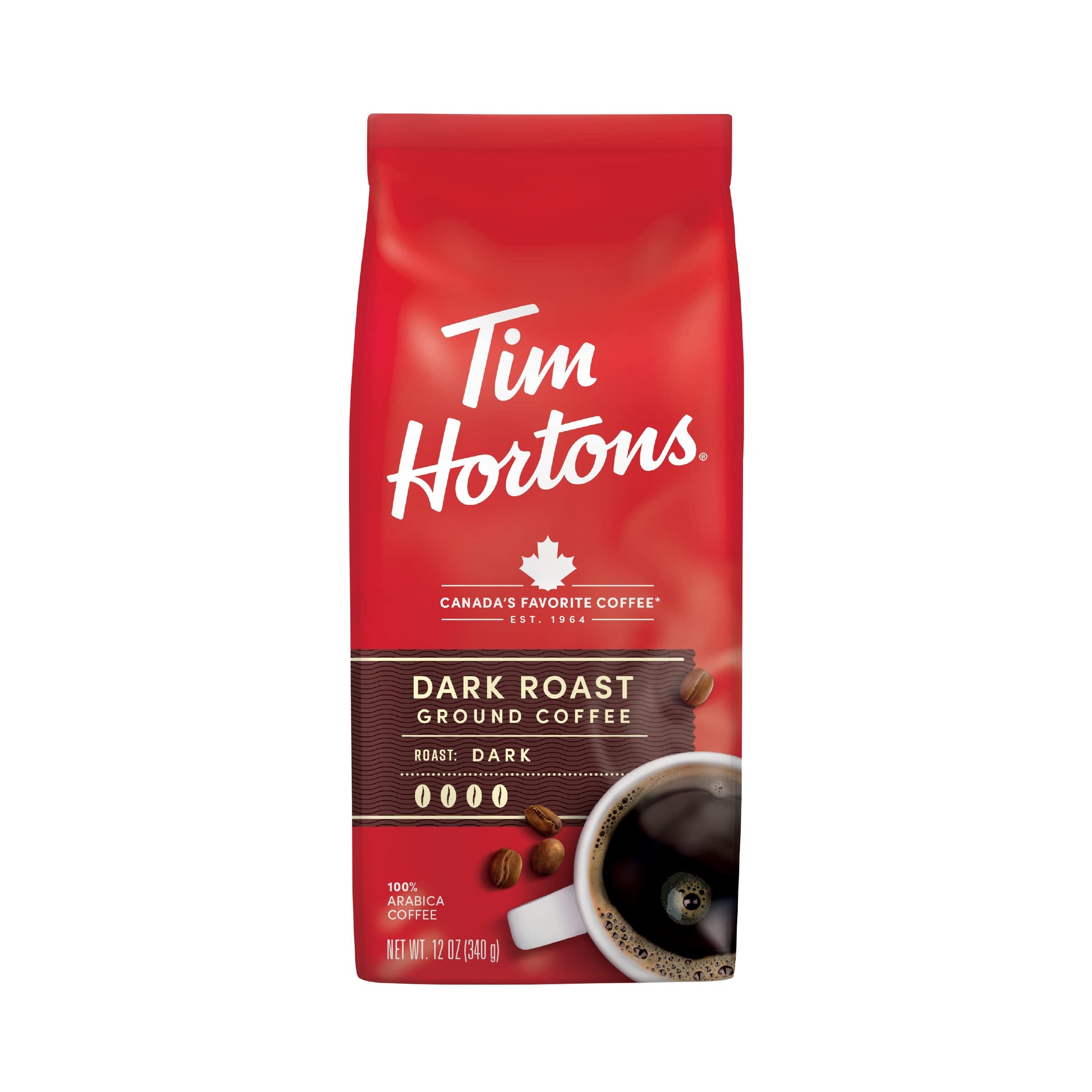 Tim Hortons Original Blend, Medium Roast Ground Coffee, Canada’s Favorite Coffee, Made with 100% Arabica Beans, 48 Ounce Canister
