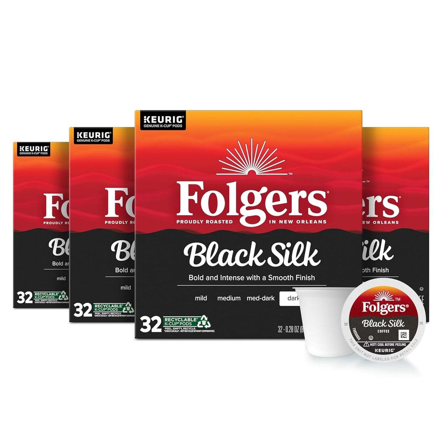 Folgers Classic Roast Medium Roast Coffee, 192 Keurig K-Cup Pods