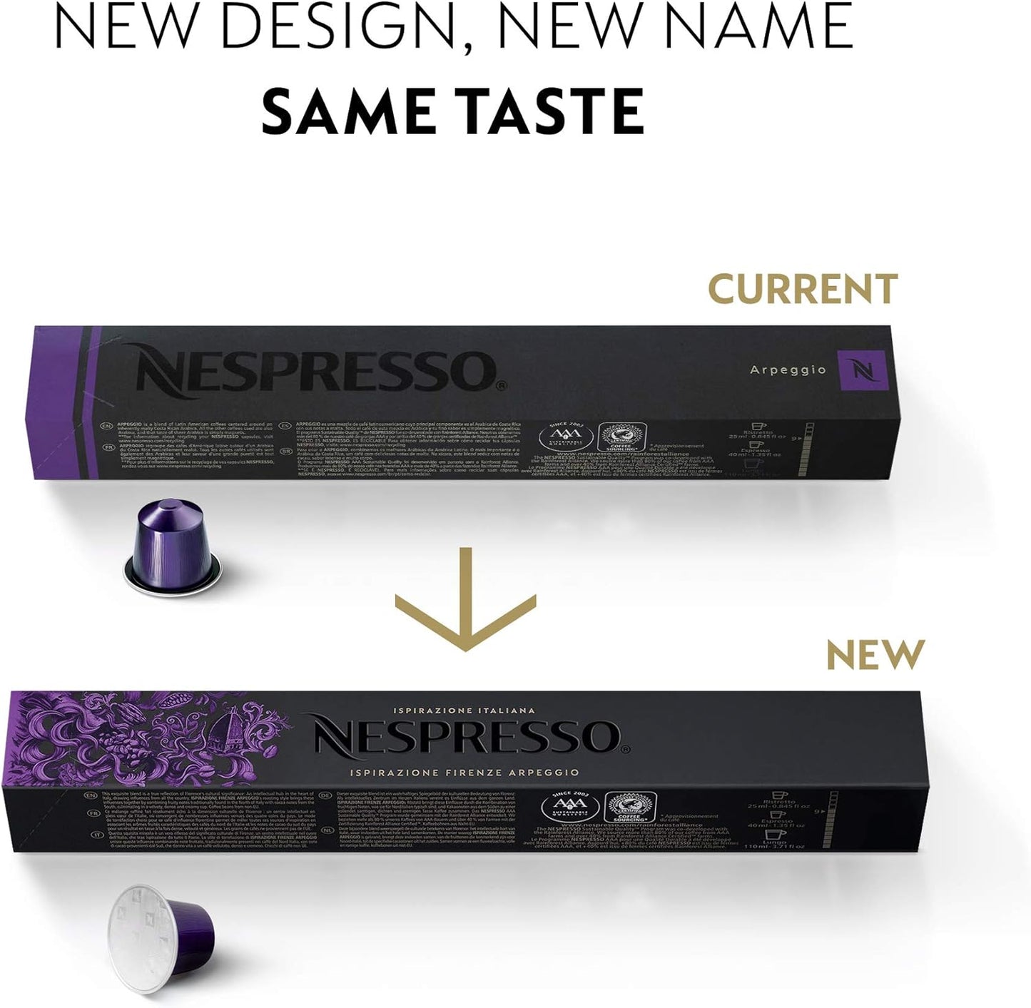 Nespresso Capsules Original Line, Ispirazione Variety Pack, Medium & Dark Roast Espresso Coffee, 50 Count Coffee Pods