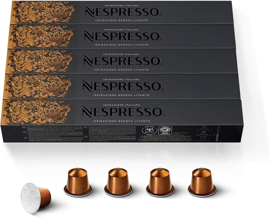 Nespresso Capsules Original Line, Ispirazione Variety Pack, Medium & Dark Roast Espresso Coffee, 50 Count Coffee Pods