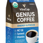 VitaCup Focus Mushroom Coffee Grounds, with Lions Mane, Chaga, B Vitamins, D3, Boost Focus, Immunity, Memory & Clarity, Medium Dark Roast, Bold & Smooth 100% Arabica Specialty, 10 Oz