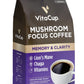 VitaCup Focus Mushroom Coffee Grounds, with Lions Mane, Chaga, B Vitamins, D3, Boost Focus, Immunity, Memory & Clarity, Medium Dark Roast, Bold & Smooth 100% Arabica Specialty, 10 Oz