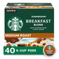 Starbucks K-Cup Coffee Pods, Medium Roast Coffee, Breakfast Blend, 100% Arabica, 4 boxes (96 pods total)