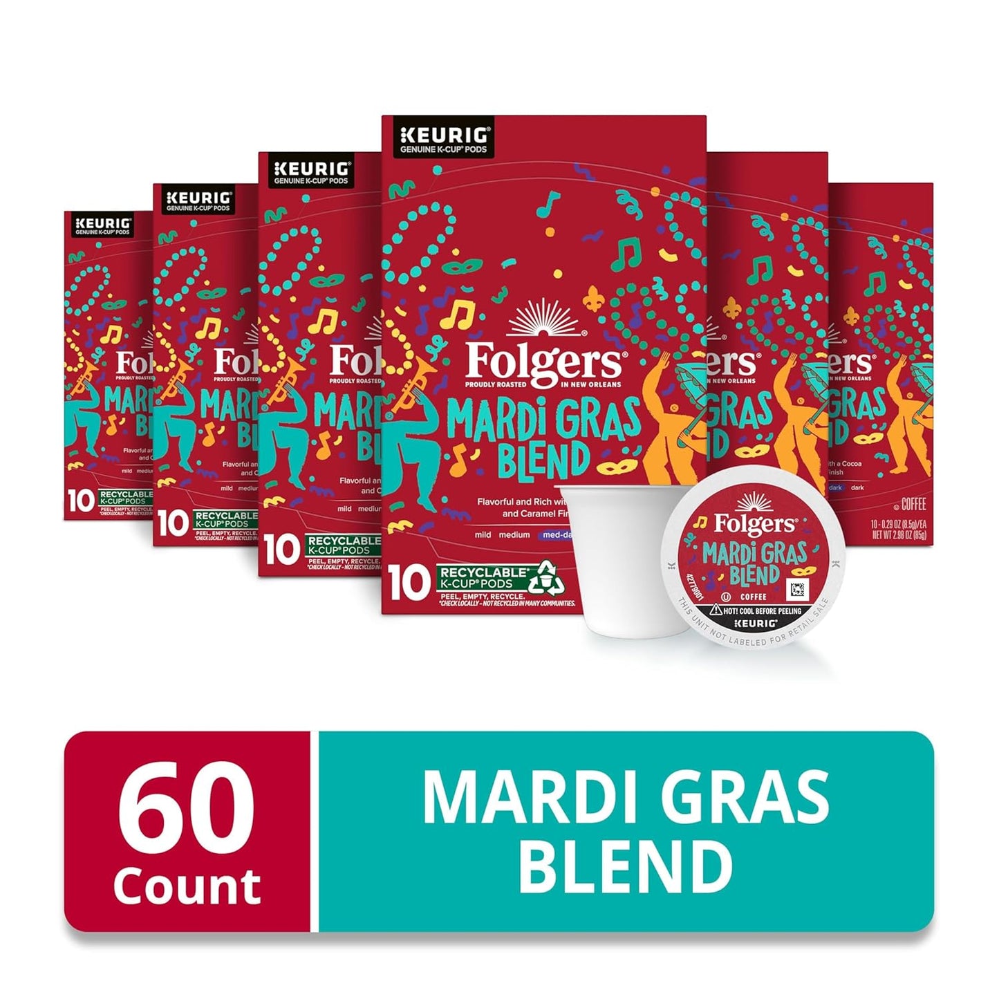 Folgers Classic Roast Medium Roast Coffee, 192 Keurig K-Cup Pods