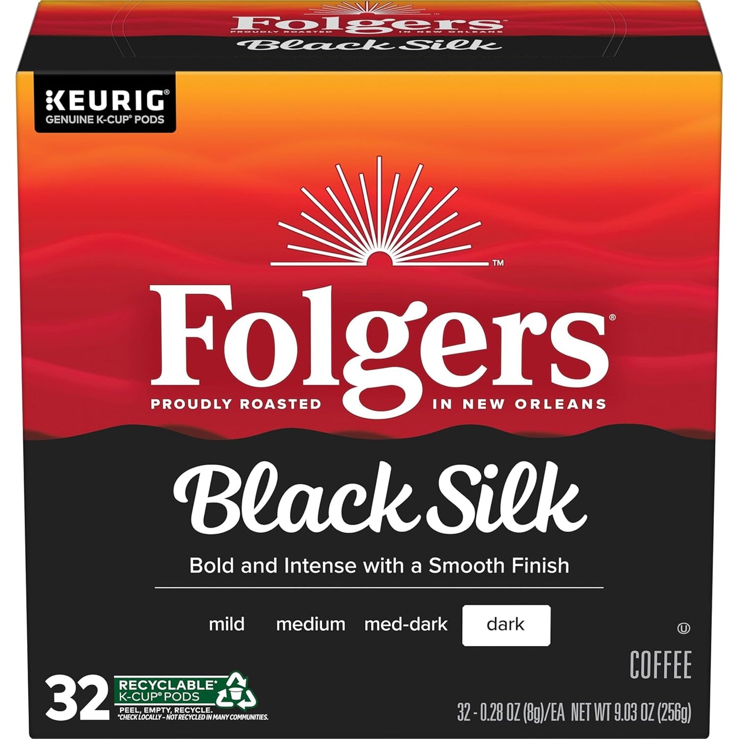 Folgers Classic Roast Medium Roast Coffee, 192 Keurig K-Cup Pods