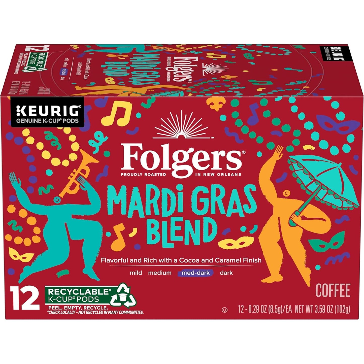 Folgers Classic Roast Medium Roast Coffee, 192 Keurig K-Cup Pods