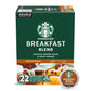 Starbucks K-Cup Coffee Pods, Medium Roast Coffee, Breakfast Blend, 100% Arabica, 4 boxes (96 pods total)